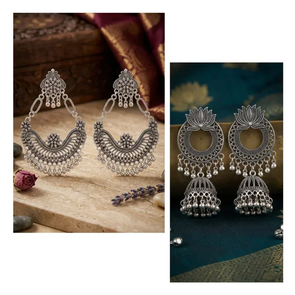 Silver_Alloy_Jhumka_Earrings_For_Women_combo_of_2