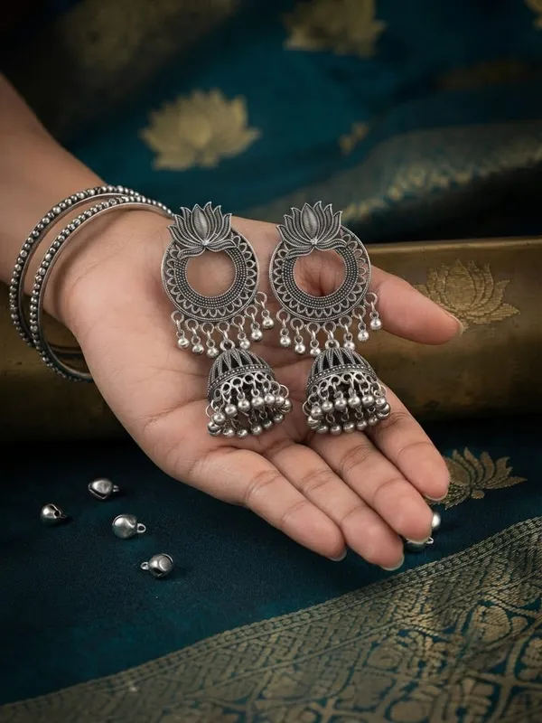 Silver_Alloy_Jhumka_Earrings_For_Women_combo_of_2