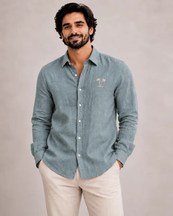 Twin_Palm_Escape_Sage_Green_Linen_Shirt