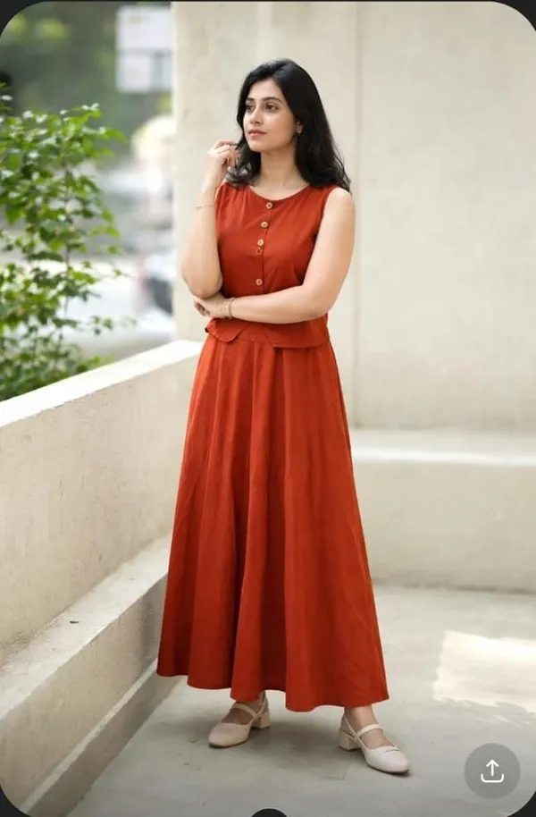 Cotton_Co_Ord_Set_Sleeveless_Button_Top_With_Flared_Maxi_Skirt_Two_Piece_Outfit