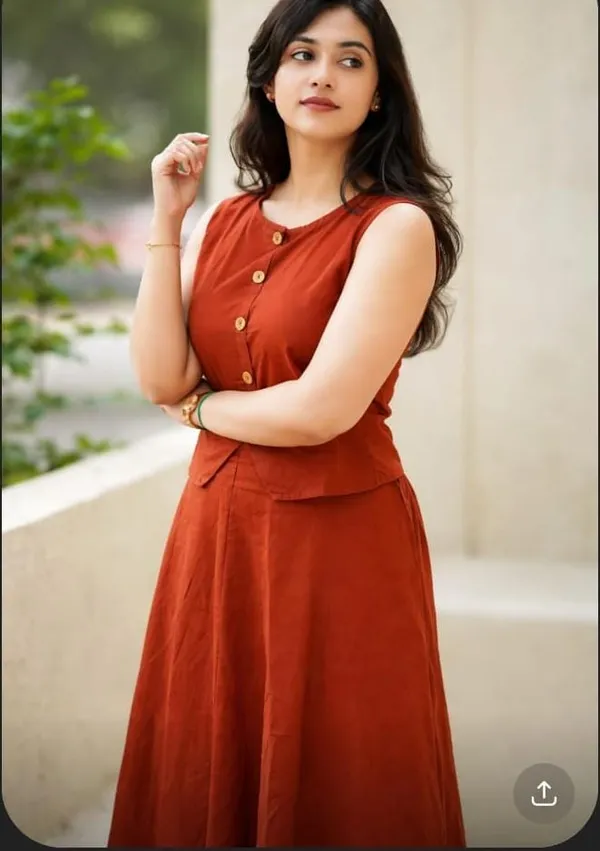 Cotton_Co_Ord_Set_Sleeveless_Button_Top_With_Flared_Maxi_Skirt_Two_Piece_Outfit