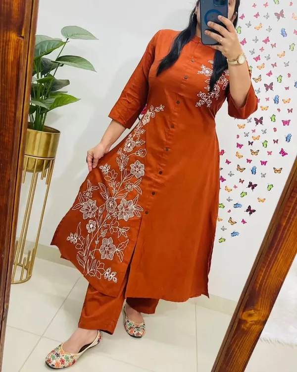 Rust_Elegance_Slub_Co_Ord