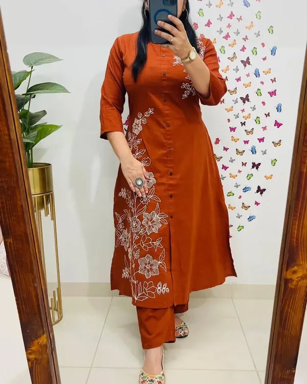 Rust_Elegance_Slub_Co_Ord