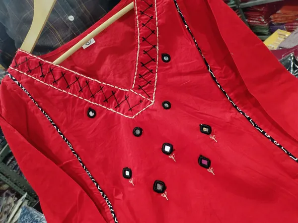 Maroon_Embroidered_Anarkali_Kurta_Set_With_Mirror_Work_And_Contrast_Dupatta
