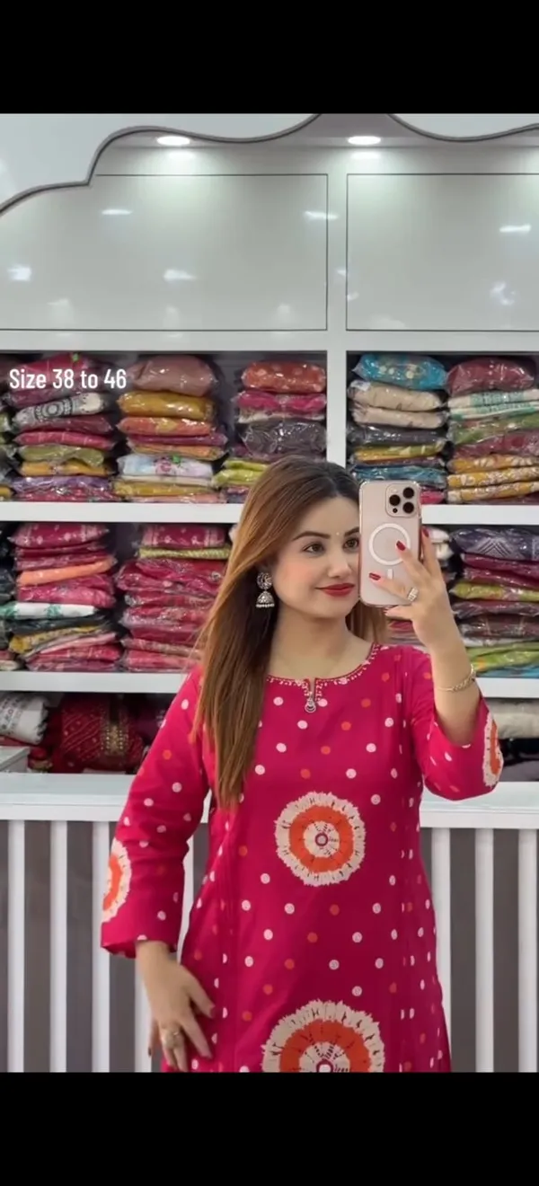 Rangriti_Pure_Cotton_Discharge_Print_Kurti_Pant_Set_With_Dupatta