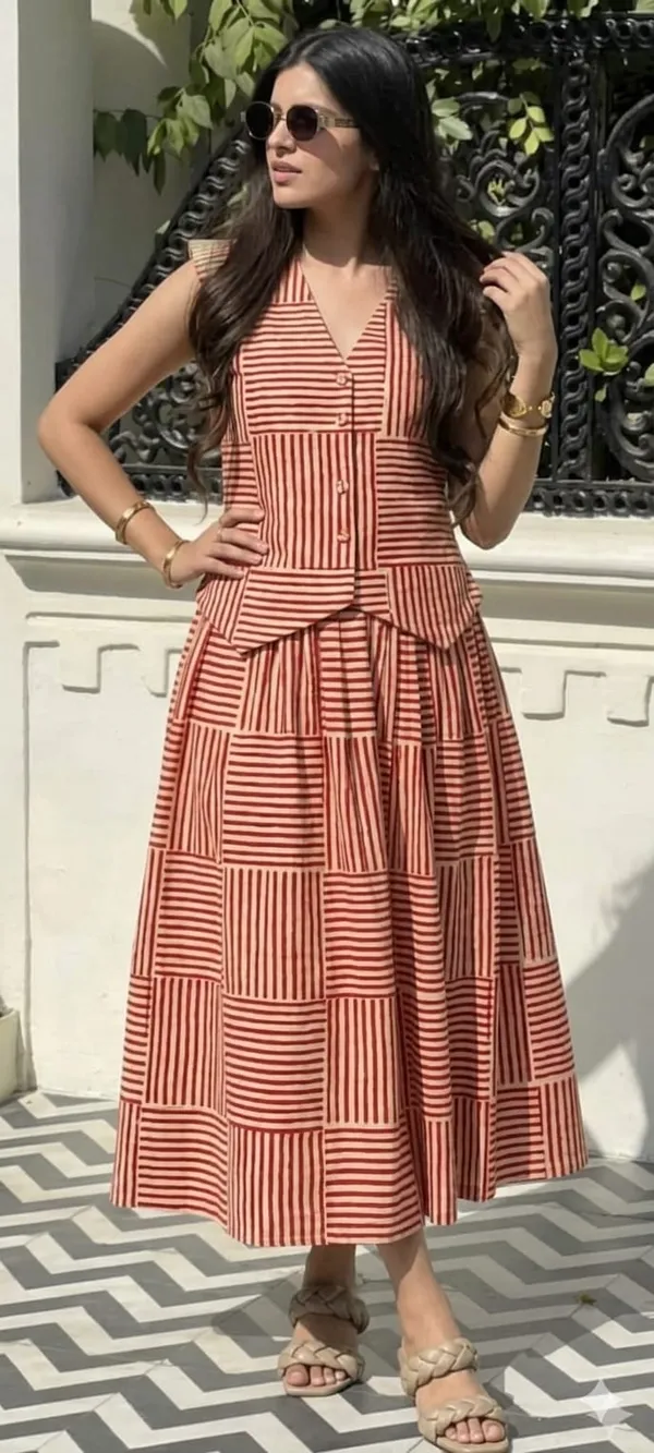 Premium_Cotton_Printed_Co_Ord_Set_For_Women_Sleeveless_Top_Flared_Maxi_Skirt