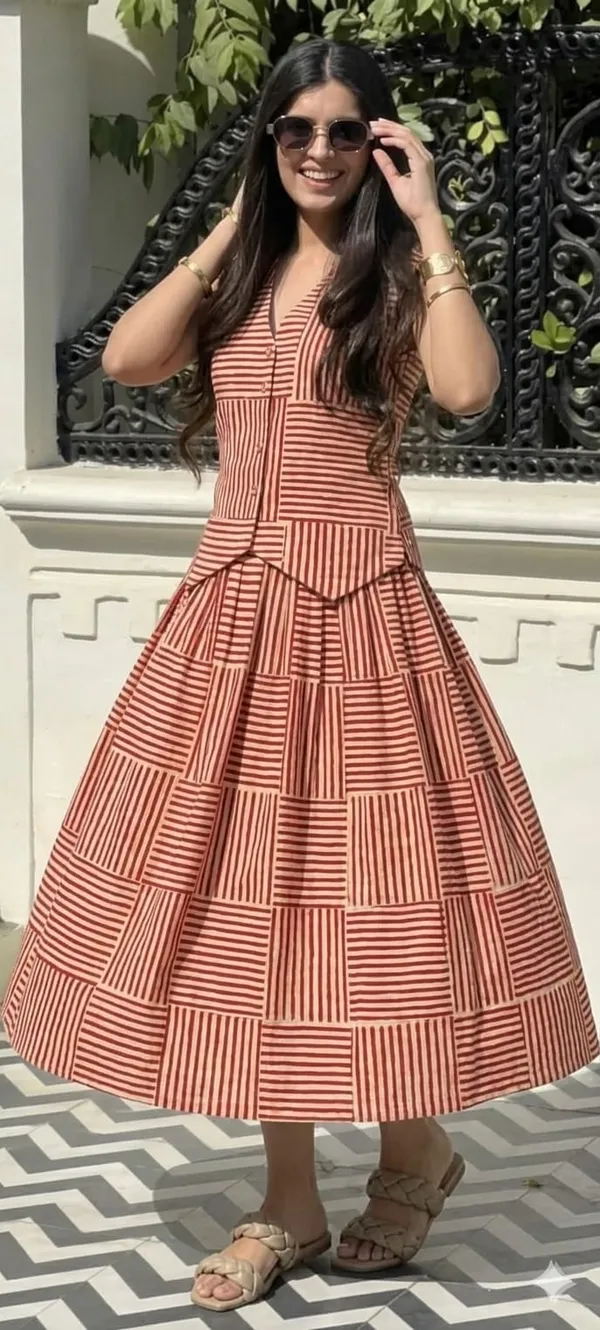 Premium_Cotton_Printed_Co_Ord_Set_For_Women_Sleeveless_Top_Flared_Maxi_Skirt