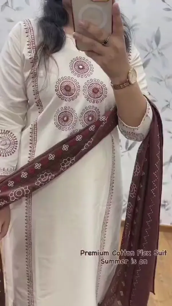 Ivory_Dhabu_Cotton_Kurta_Palazzo_Set_With_Ajrakh_Dupatta_Mirror_Work_For_Women