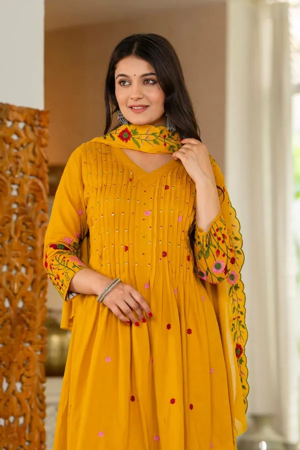 Cotton_Anarkali_Kurta_Set_With_Dupatta_Handcrafted_Adda_Work_Ethnic_Suit