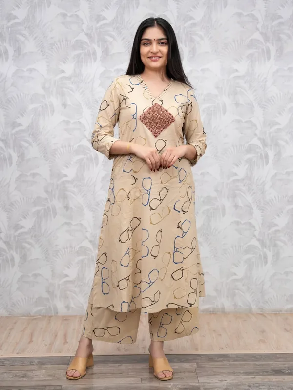Beige_Cotton_Embroidered_Co_Ord_Set_For_Women