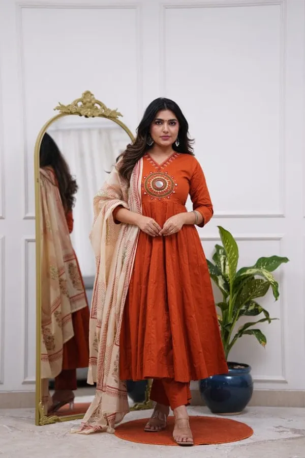 Rust_Aura_Embroidered_Kurti_Pant_Set_With_Dupatta