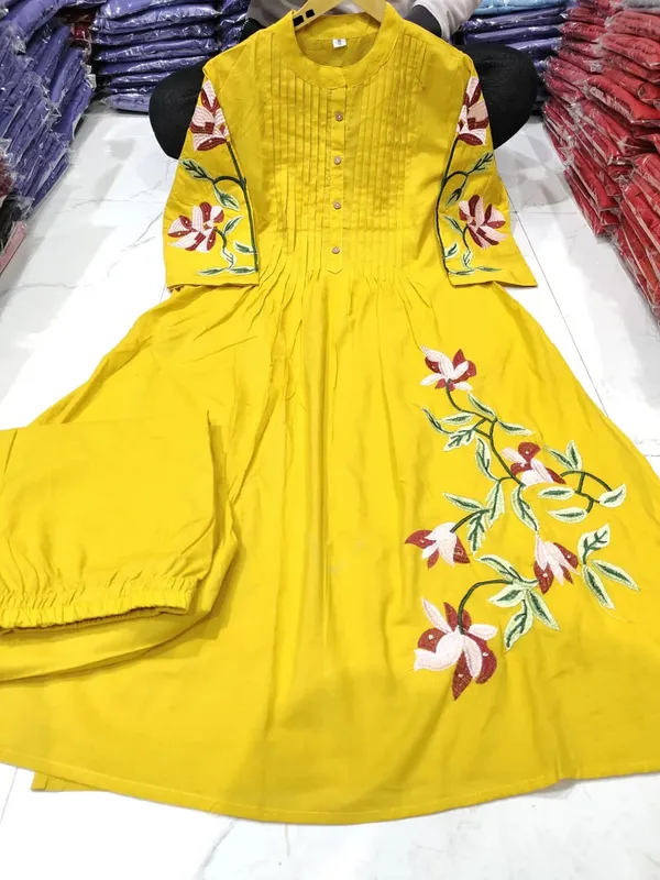 Sunshine_Pintuck_Cotton_Kurti_Set