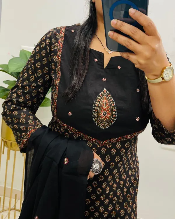 Pure_Cotton_Kurti_Pant_Dupatta_Set_For_Women_Embroidered_3_Piece_Ethnic_Suit