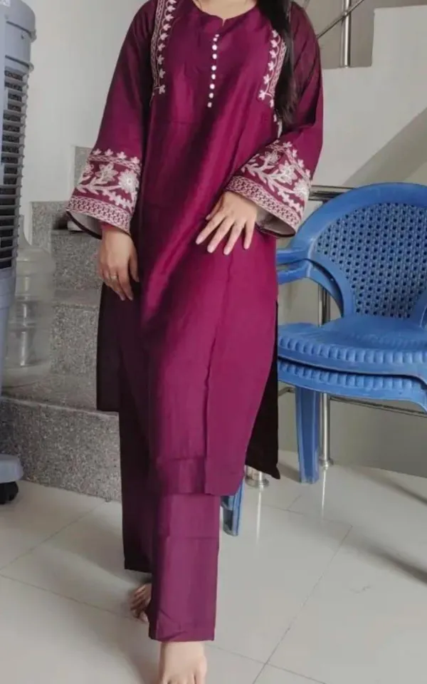 Sardar_Cream_Floral_Cotton_Kurti_Pant_Set
