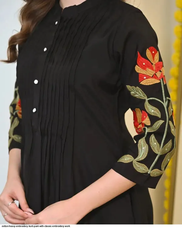 Black_A_Line_Threadwork_Cotton_Kurta_Set