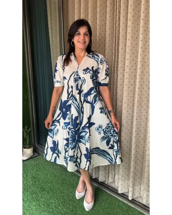Azure_Bloom_Hand_Block_Inspired_Indo_Western_Dress