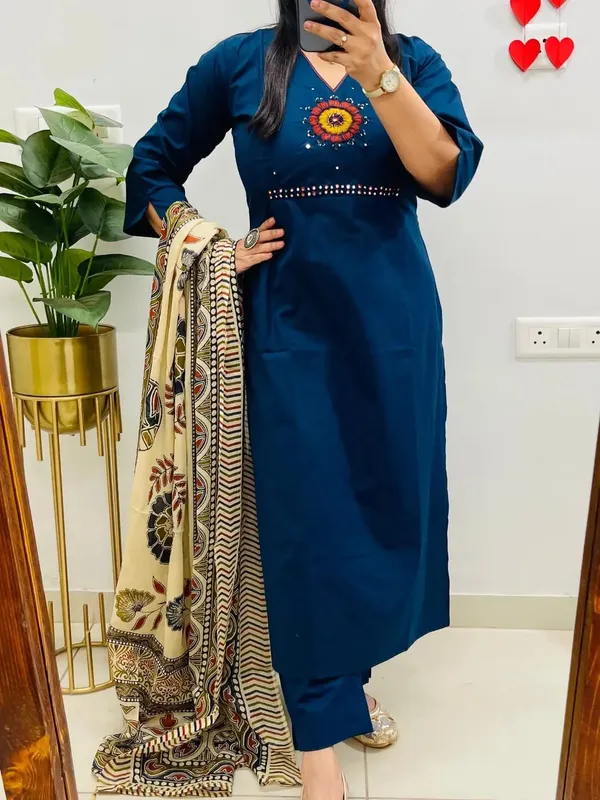 Dhabu_Cotton_Kurta_Pant_Set_With_Kutch_Embroidery_Mirror_Work_Printed_Dupatta_For_Women