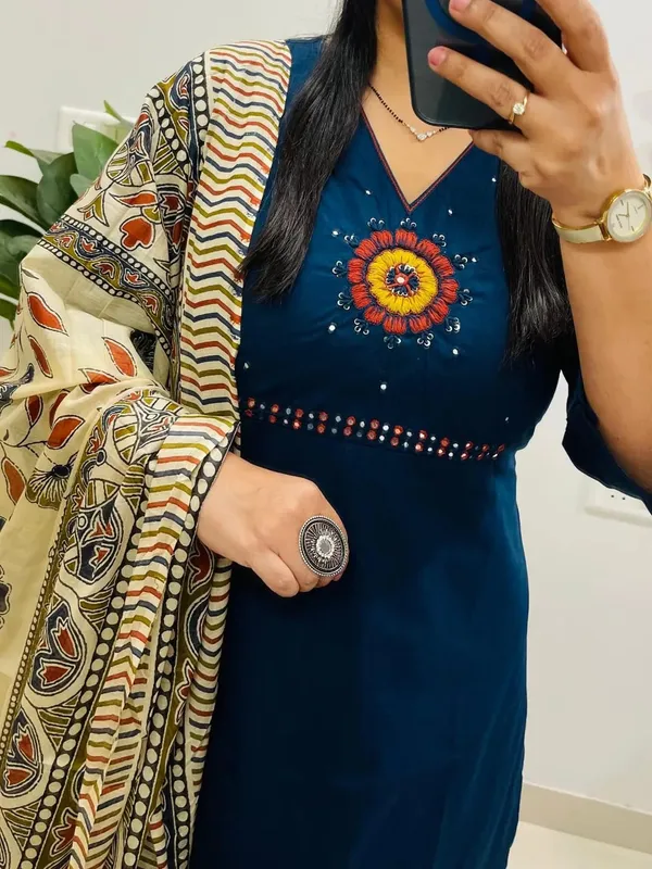 Dhabu_Cotton_Kurta_Pant_Set_With_Kutch_Embroidery_Mirror_Work_Printed_Dupatta_For_Women