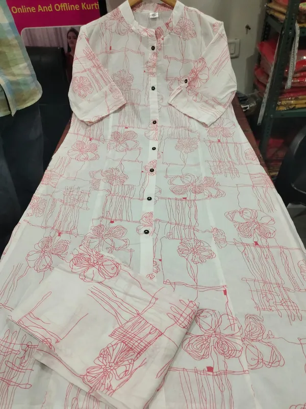 Blush_Sketch_Floral_Cotton_Kurti_Pant_Set