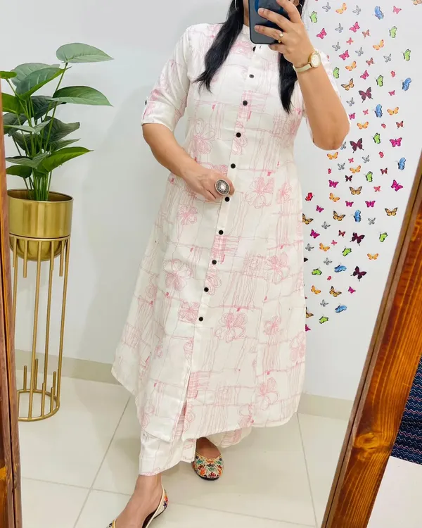 Blush_Sketch_Floral_Cotton_Kurti_Pant_Set
