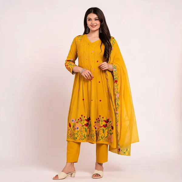 Cotton_Anarkali_Kurta_Set_With_Dupatta_Handcrafted_Adda_Work_Ethnic_Suit