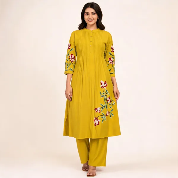 Sunshine_Pintuck_Cotton_Kurti_Set