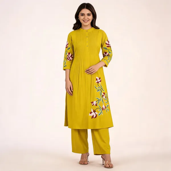 Sunshine_Pintuck_Cotton_Kurti_Set