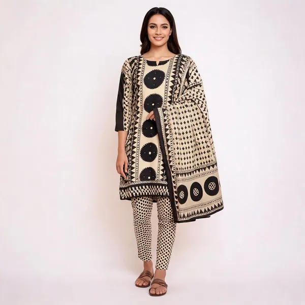 Ivory_Noir_Printed_Cotton_Kurti_Set