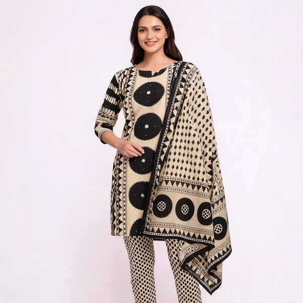 Ivory_Noir_Printed_Cotton_Kurti_Set