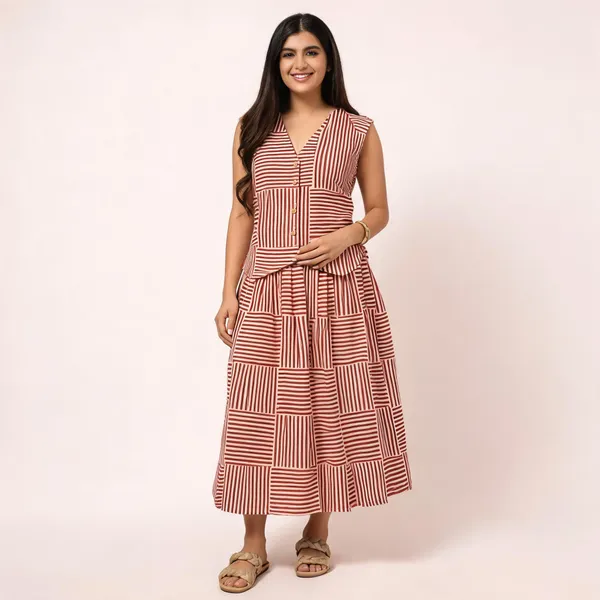 Premium_Cotton_Printed_Co_Ord_Set_For_Women_Sleeveless_Top_Flared_Maxi_Skirt