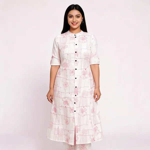 Blush_Sketch_Floral_Cotton_Kurti_Pant_Set