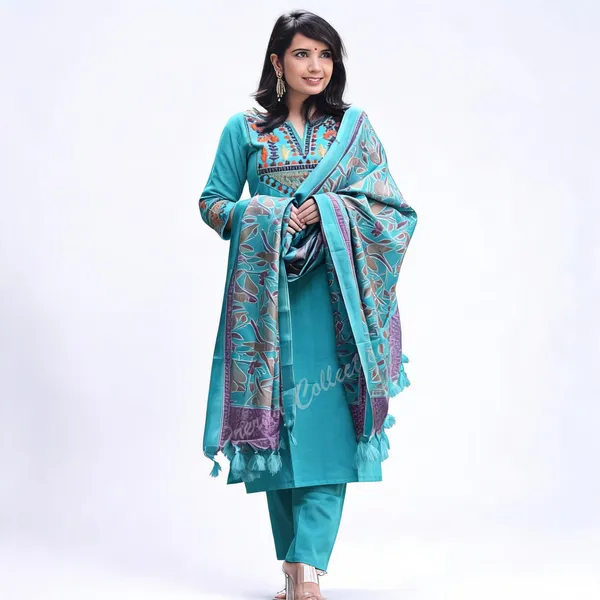 Azure_Handloom_Aari_Embroidered_Suit_Set