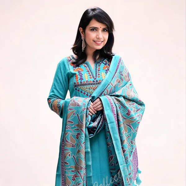 Azure_Handloom_Aari_Embroidered_Suit_Set