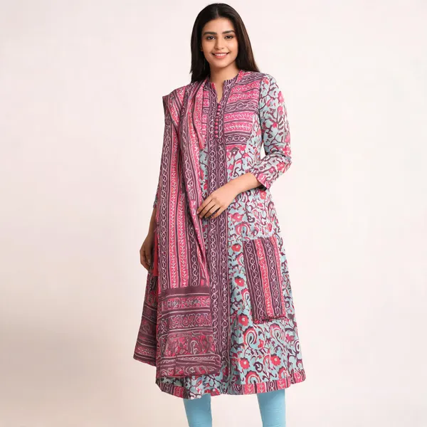 Gulnar_Block_Print_Anarkali_Set