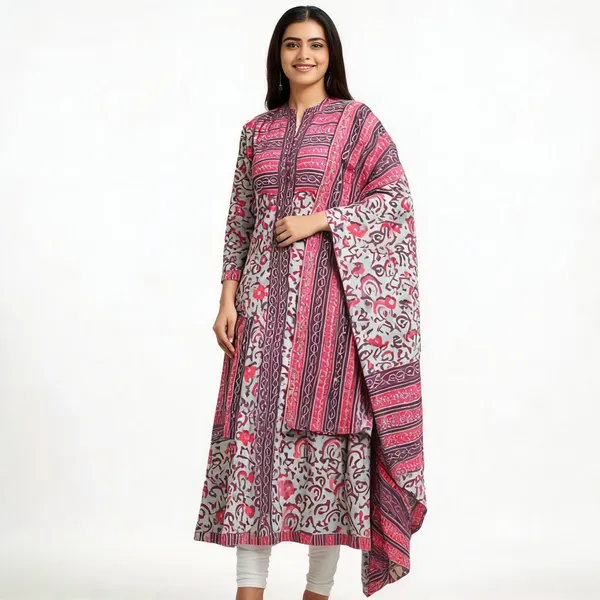 Gulnar_Block_Print_Anarkali_Set