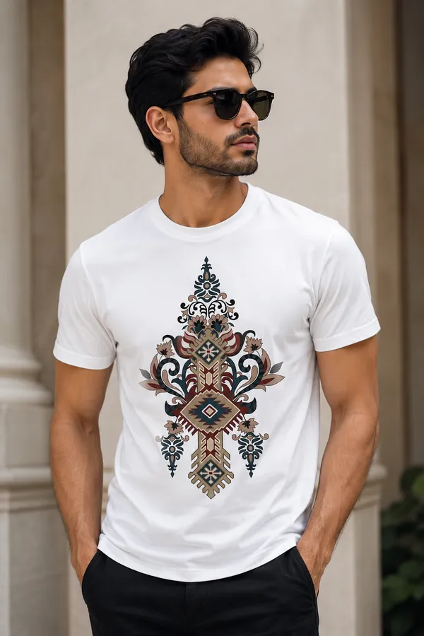 White_Regular_Fit_Printed_T-Shirt_For_Men