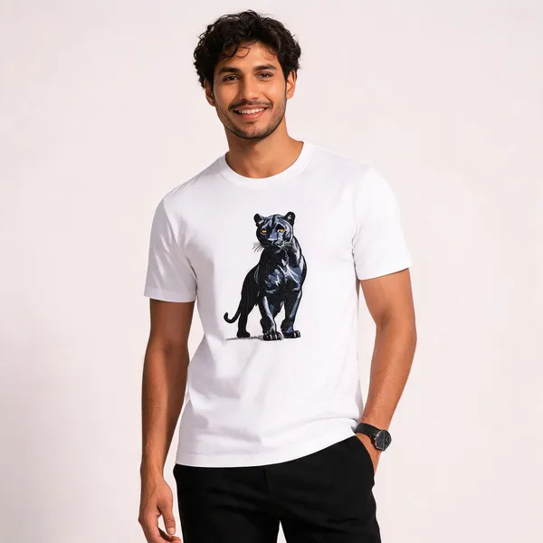 White_Cotton_Regular_Fit_Dog_Graphic_Digital_Print_Embroidered_T-Shirt_For_Men