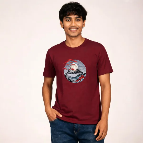 Maroon_Cotton_Regular_Fit_Graphic_Digital_Print_Embroidered_T-Shirt_For_Men