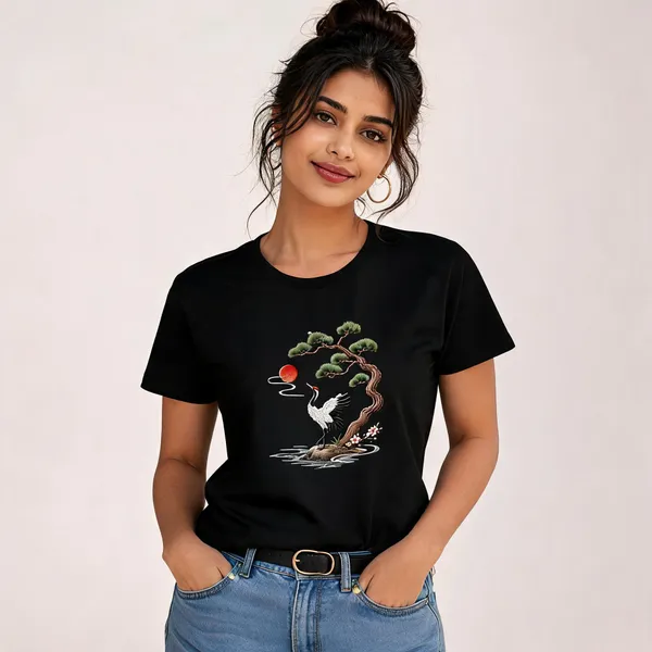Black_Cotton_Regular_Fit_Embroidered_T-Shirt_For_Women