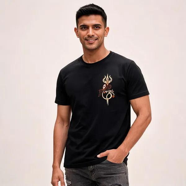 Black_Cotton_Regular_Fit_Trident_Embroidered_T-Shirt_For_Men