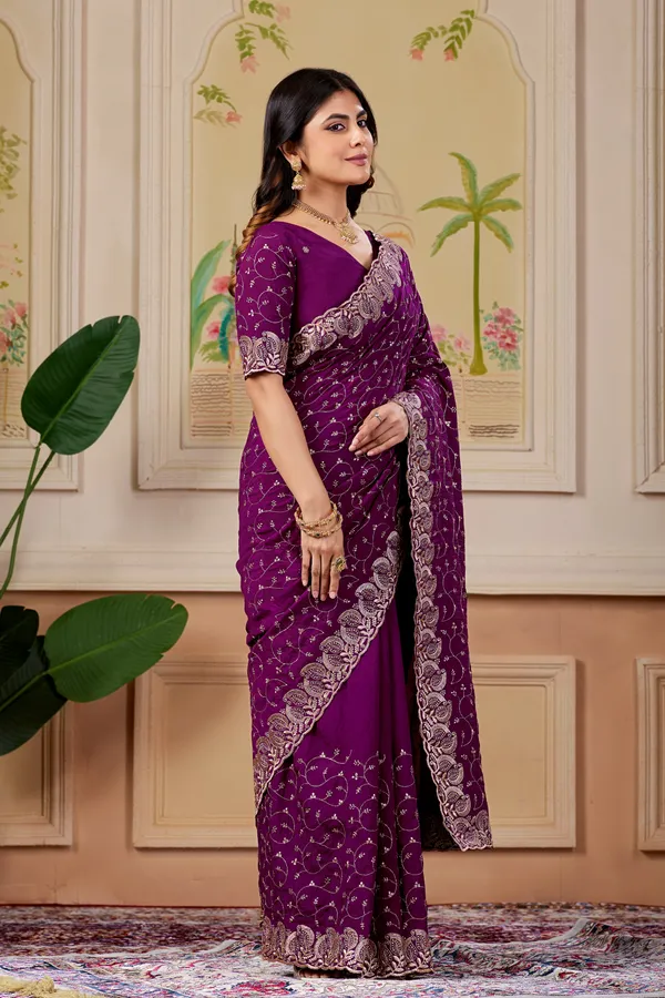 Purple_Embroidered_Saree_For_Women