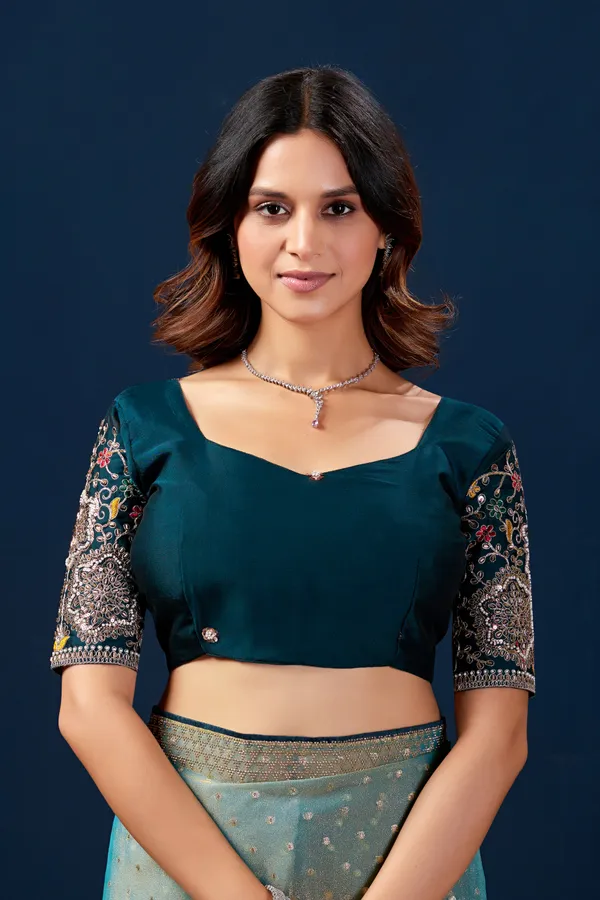 Teal_Embellished_Saree_for_Women
