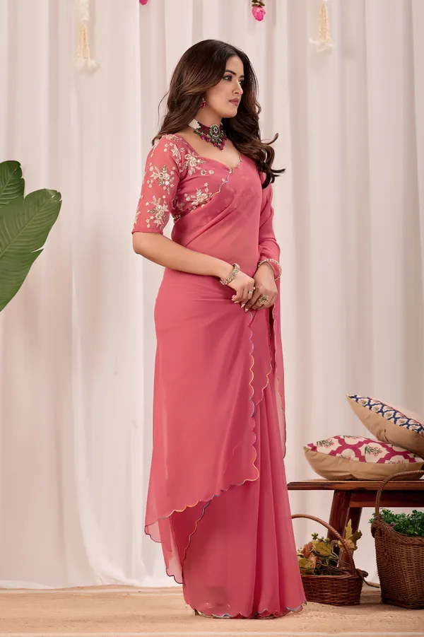 Pink_Georgette_Floral_Saree_for_Women