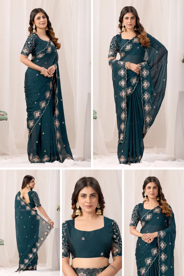 Teal_Georgette_Embroidered_Saree_for_Women