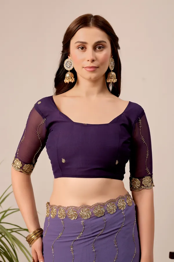 Purple_Georgette_Embroidered_Scallop_Border_Saree_For_Women