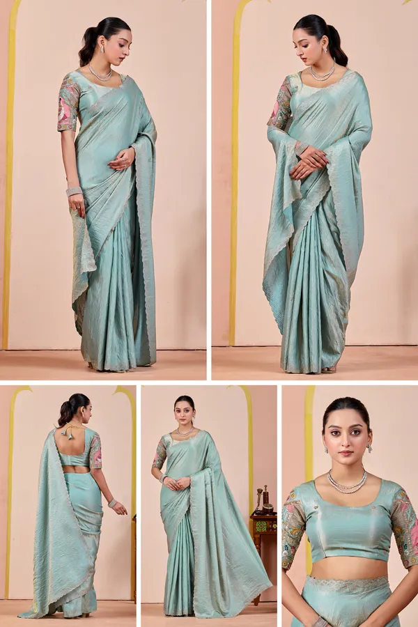 Mint_Green_Textured_Saree_for_Women