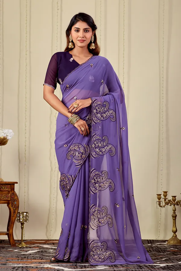 Purple_Embroidered_Paisley_Saree_For_Women