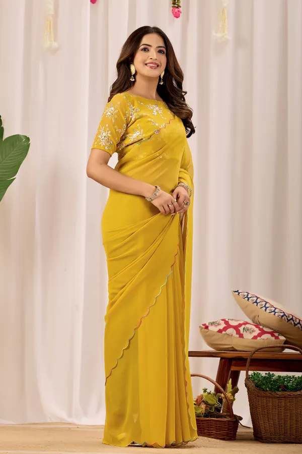 Yellow_Embroidered_Saree_For_Women