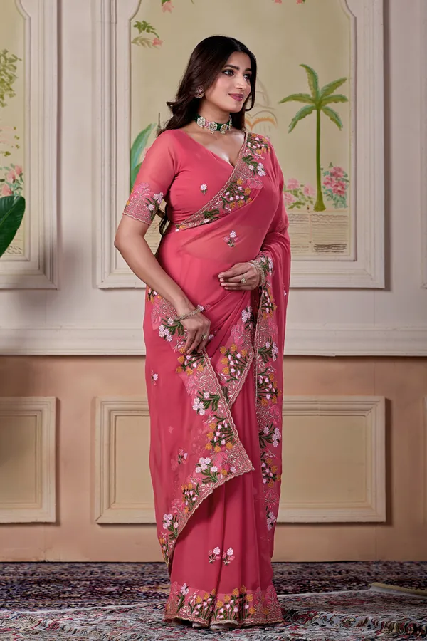 Pink_Floral_Embroidered_Saree_For_Women