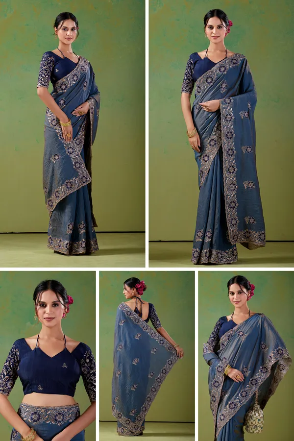 Blue_Embroidered_Saree_For_Women